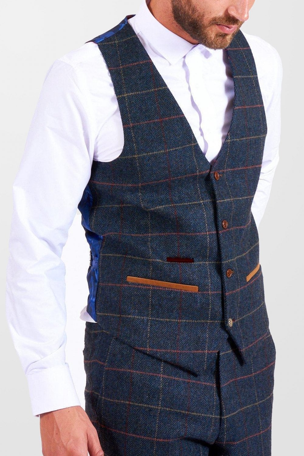 Tweed sale navy waistcoat